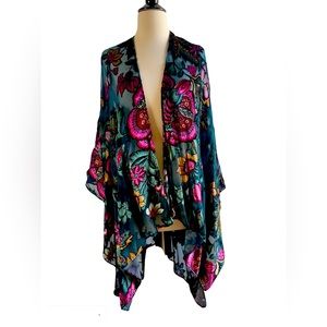 World Market Velvet Floral Kimono | One Size